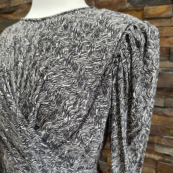 ISABEL MARANT Wrap-Effect Printed Mini Dress Size 38 - Picture 4 of 16